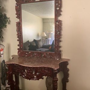 Vanity with a huge mirror